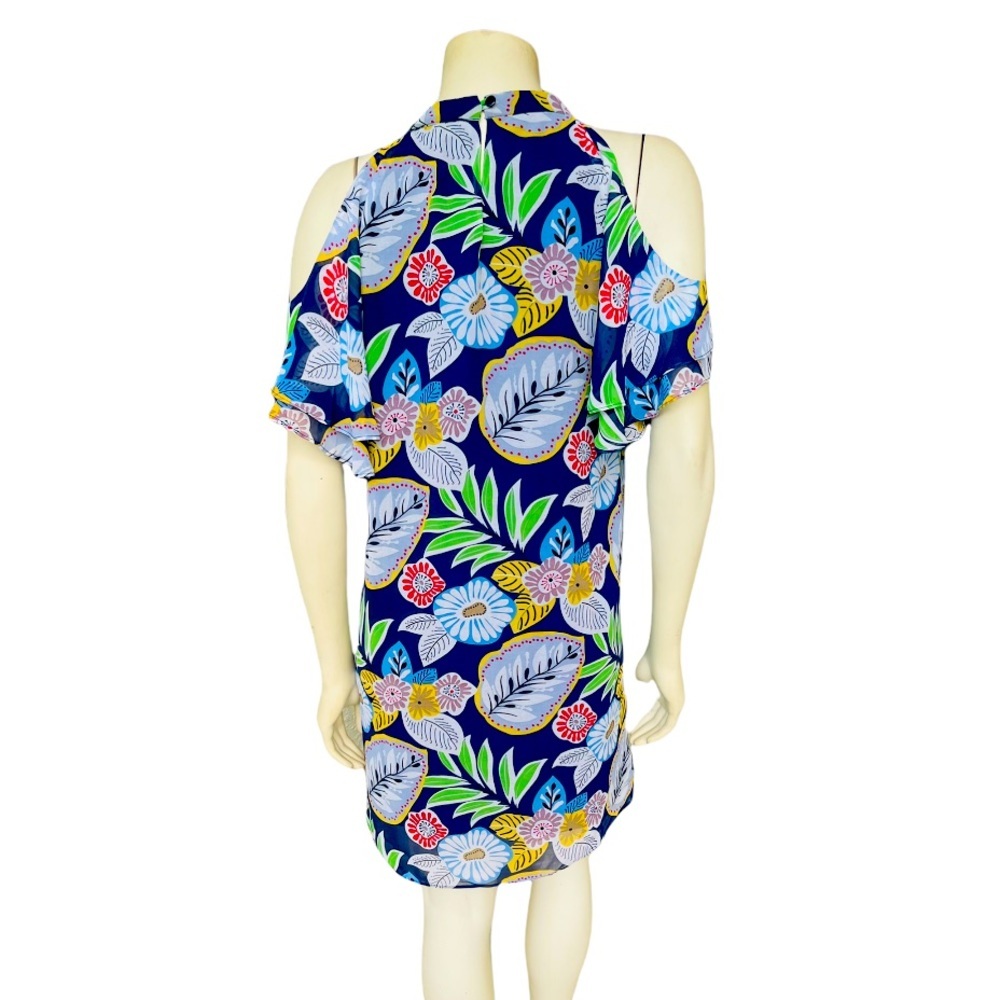 Jade Women’s Floral Cold Shoulder Flutter Sleeve Breezy Dress - Picture 6 of 8